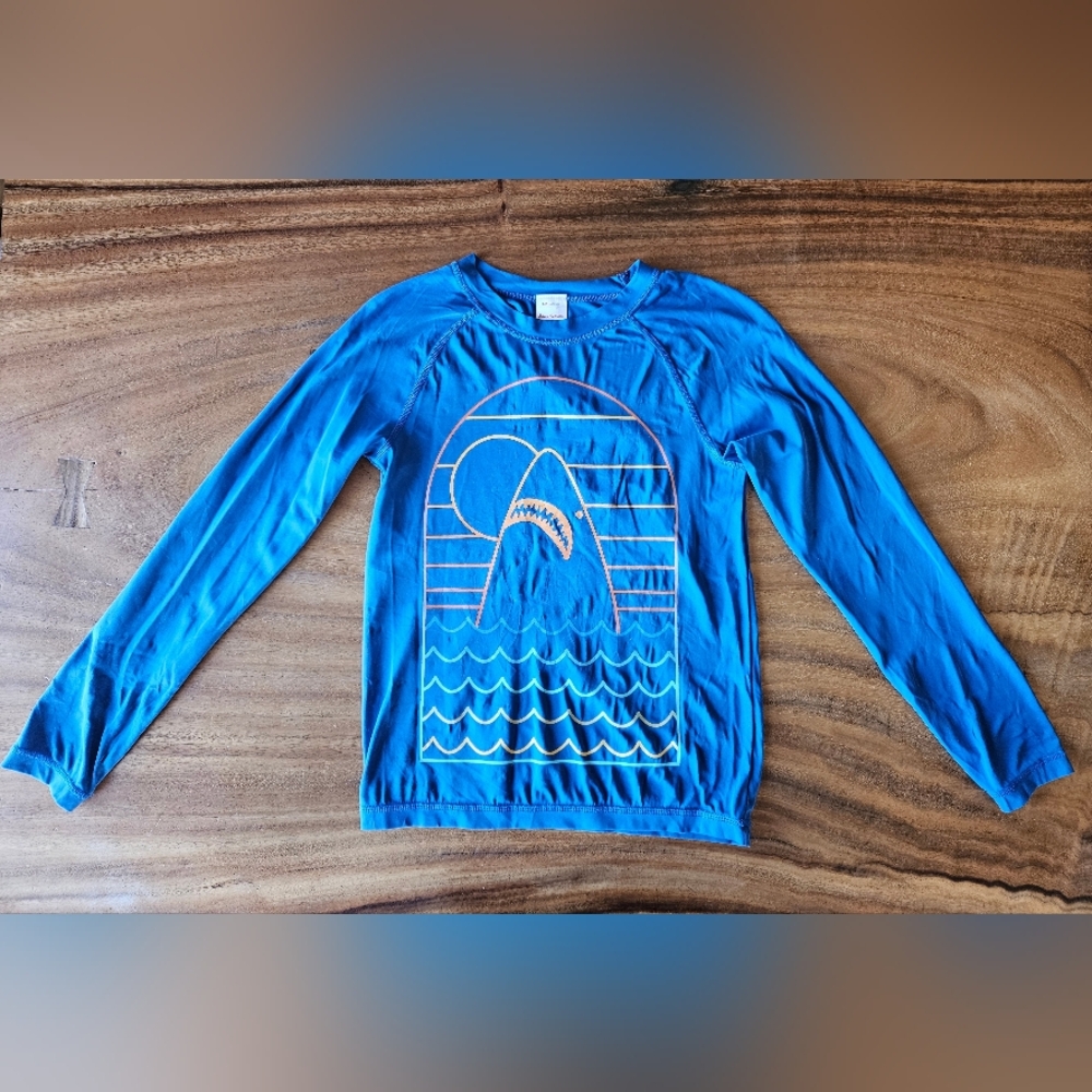 Hanna Andersson Blue Shark Swim Shirt